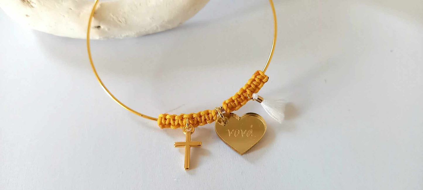 Χειροποίητο μαρτυρικό για μαμά και νονά με μακραμέ