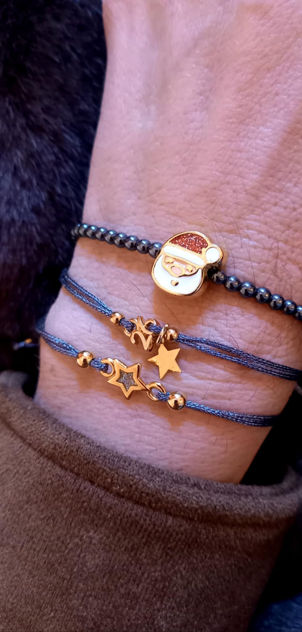 Βραχιόλι με κορδόνι και αστέρι με σμάλτο