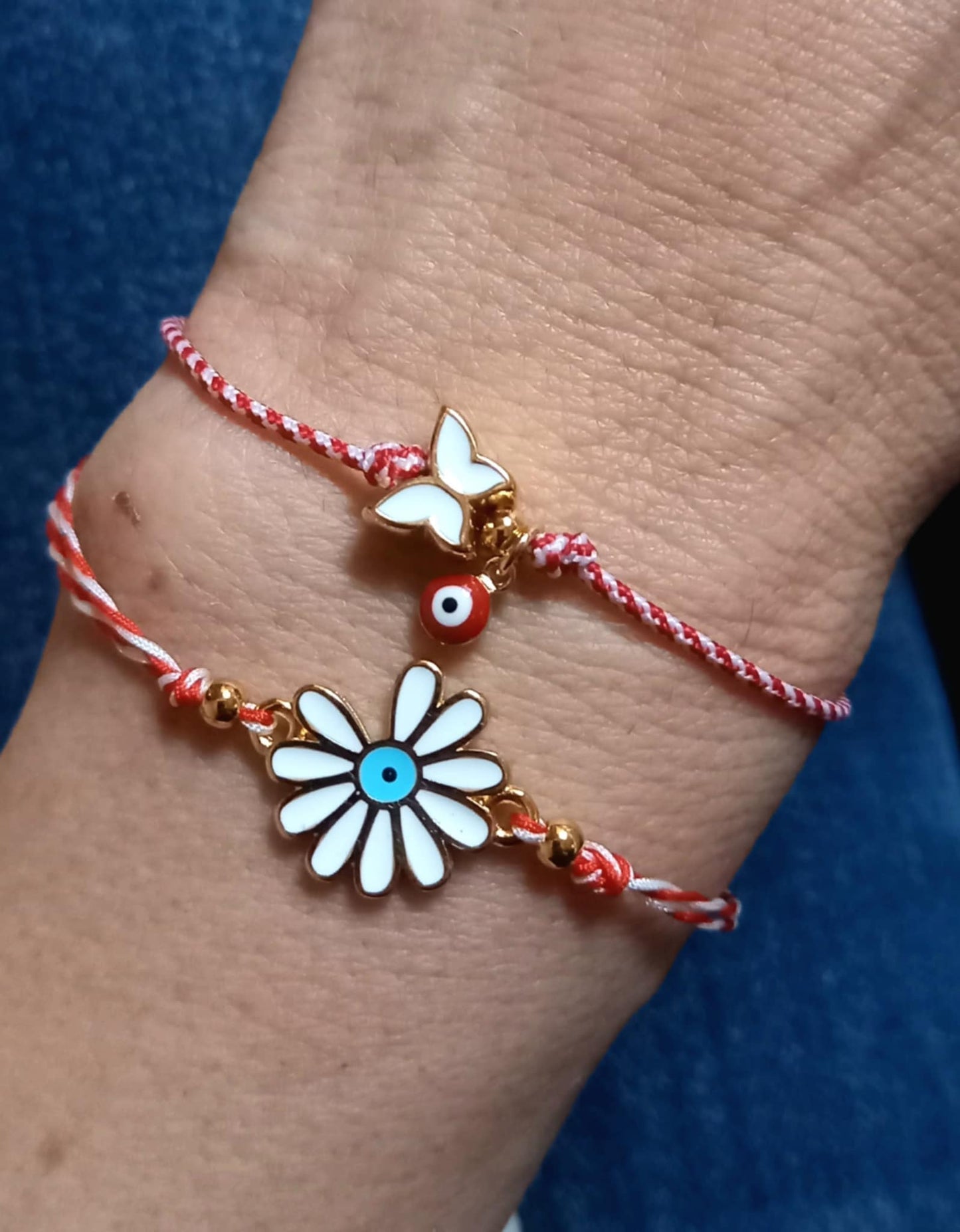 Βραχιόλι μαρτάκι με πεταλούδα και ματάκι