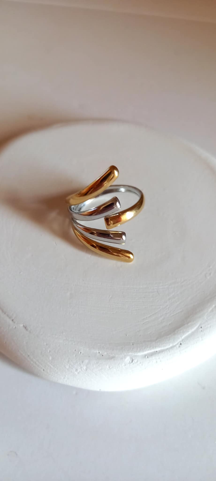 Ατσάλινο δαχτυλίδι με διχρωμία