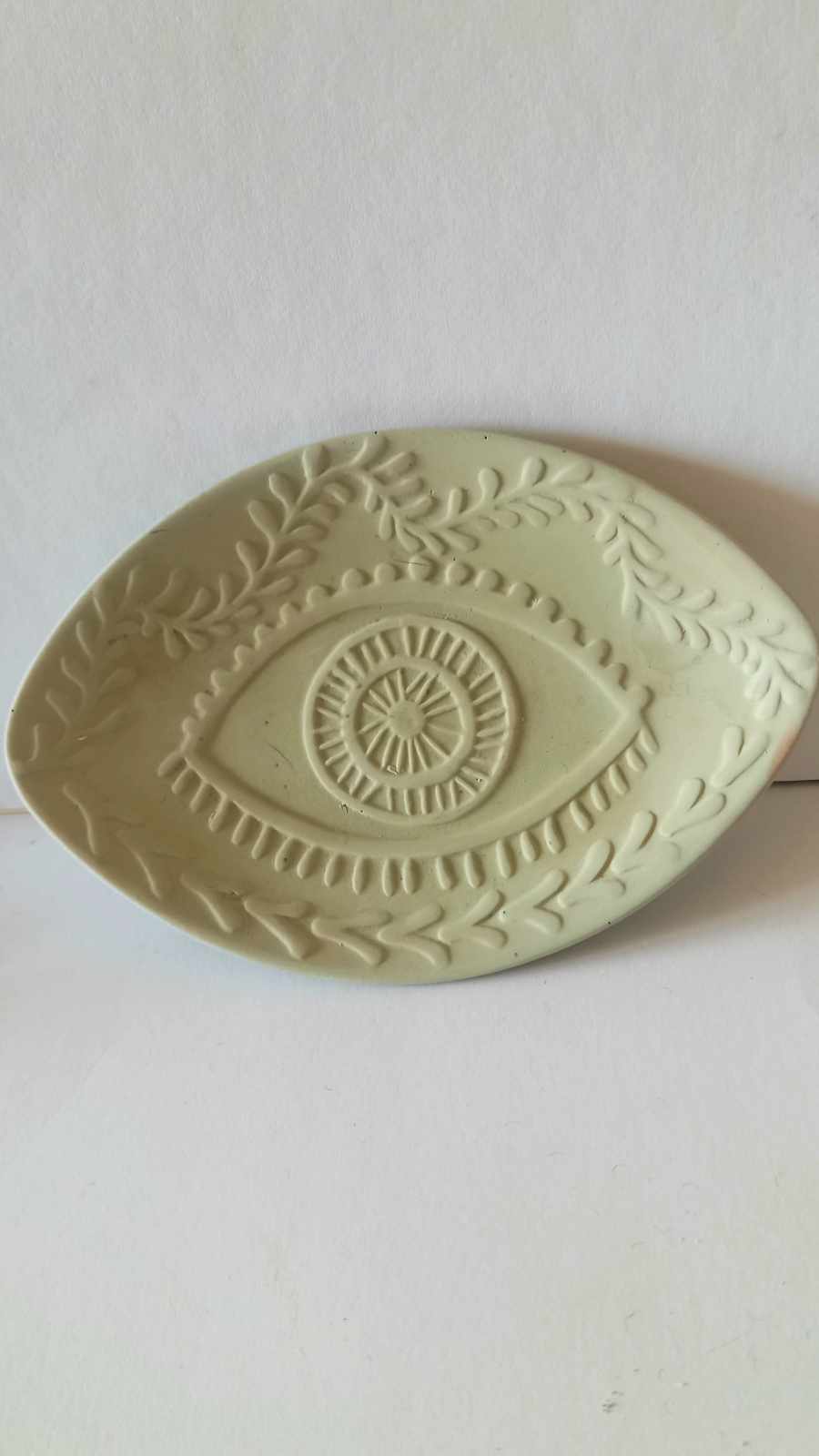 Μπομπονιέρα βάπτισης πιατάκι με υφή πορσελάνης