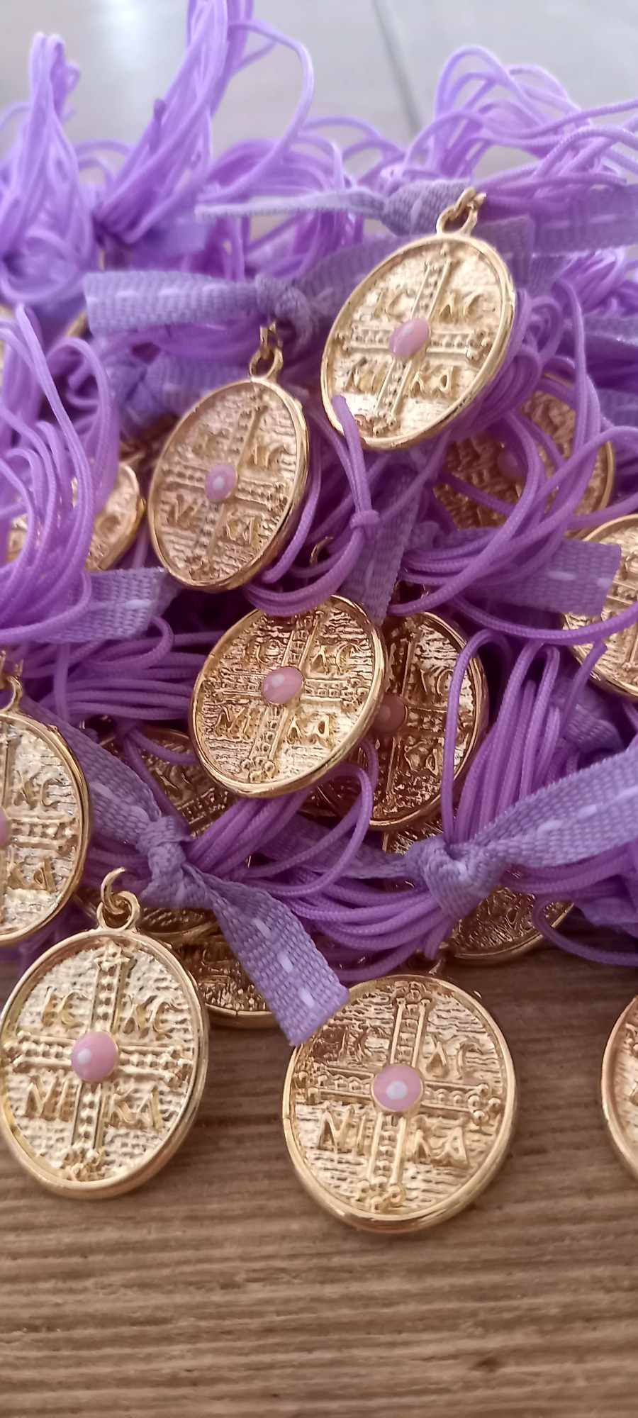 Μαρτυρικό βάπτισης για το λαιμό με κωνσταντινάτο φλουρί