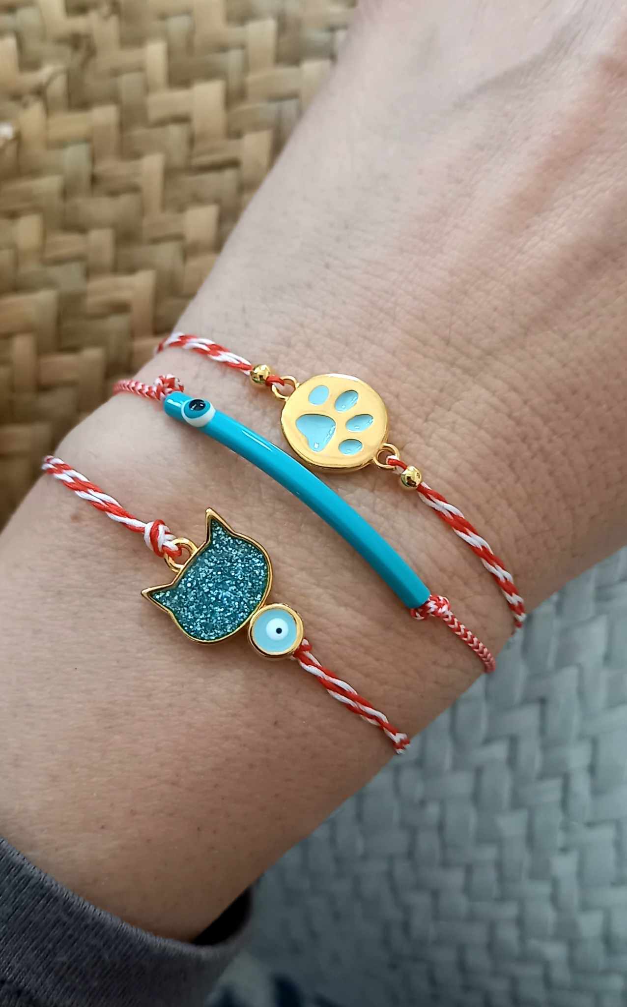 Βραχιόλι μαρτάκι με στοιχείο πατουσάκι ζώου