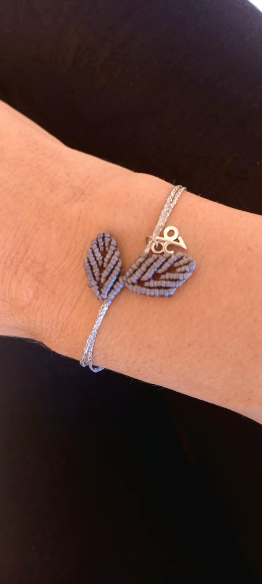 Βραχιόλι - γούρι με μακραμέ φύλλα