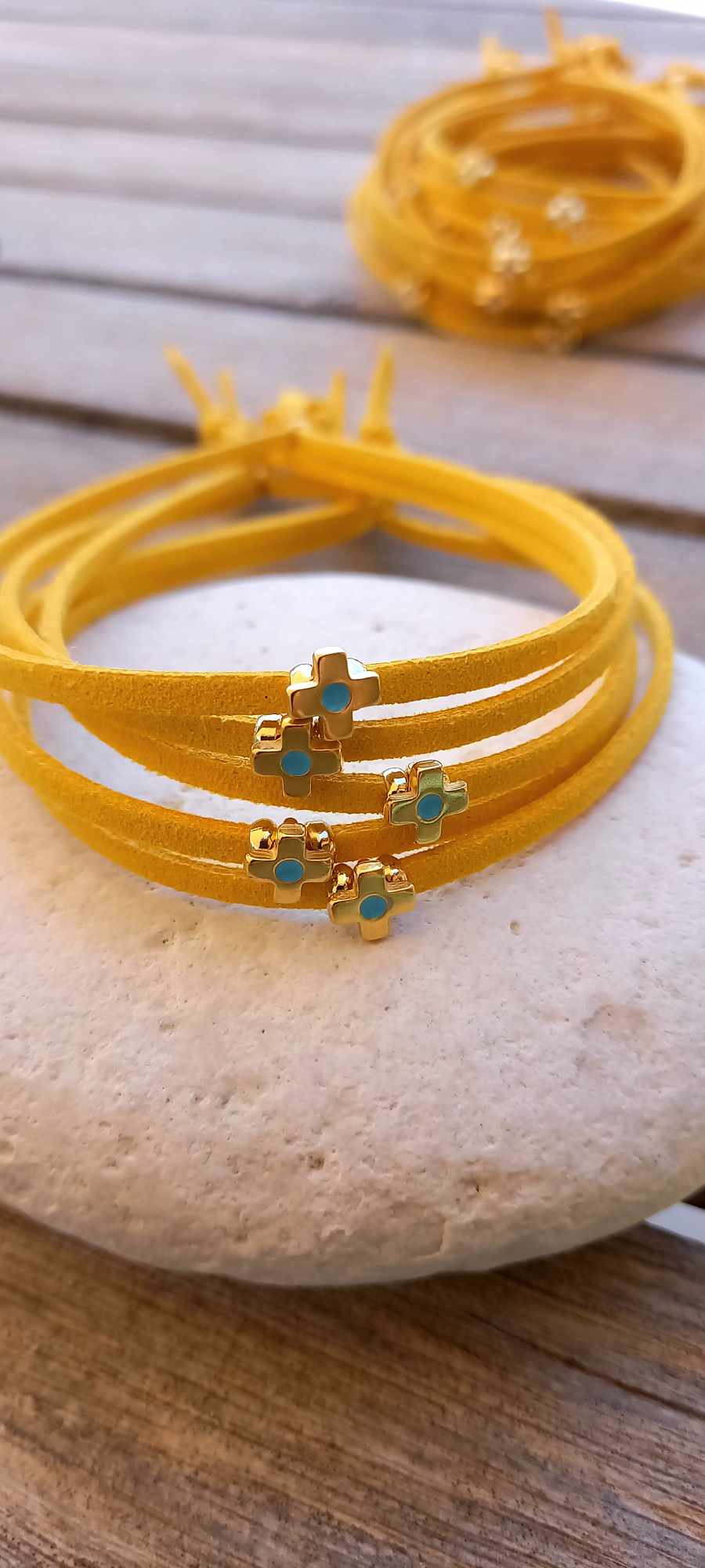 Μαρτυρικό βάπτισης βραχιόλι με καστόρι και σταυρό