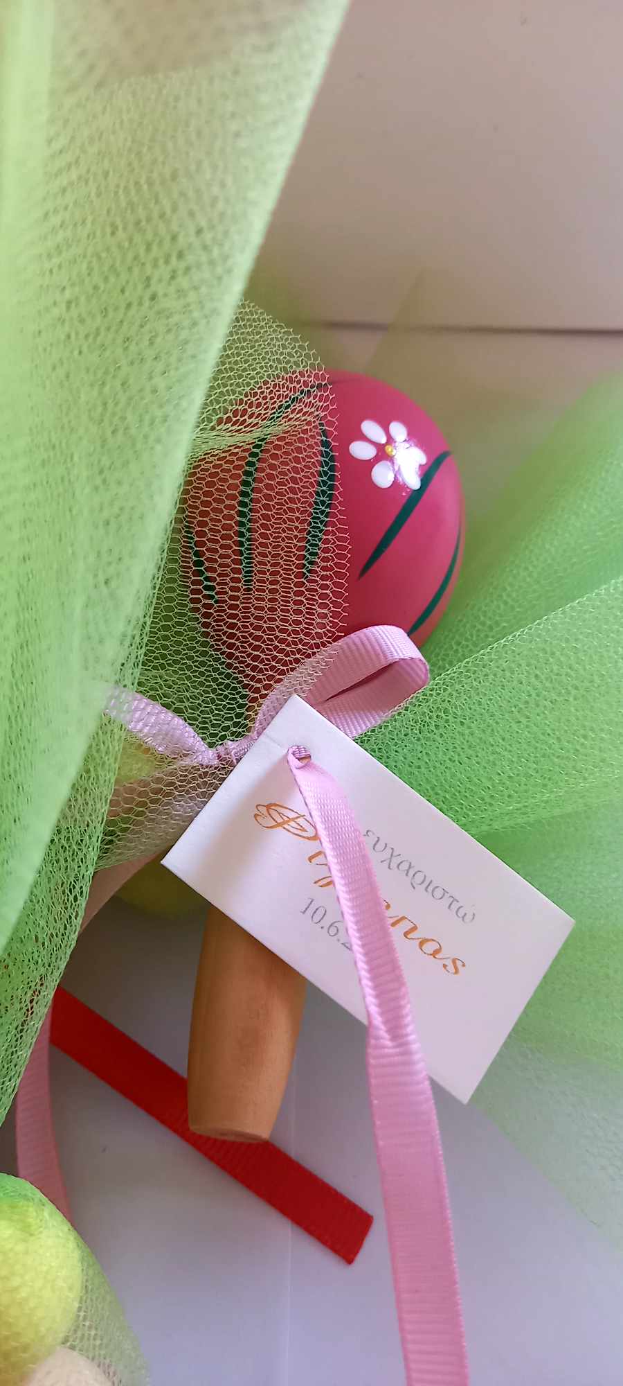 Παιδική μπομπονιέρα βάπτισης ξύλινες μαράκες