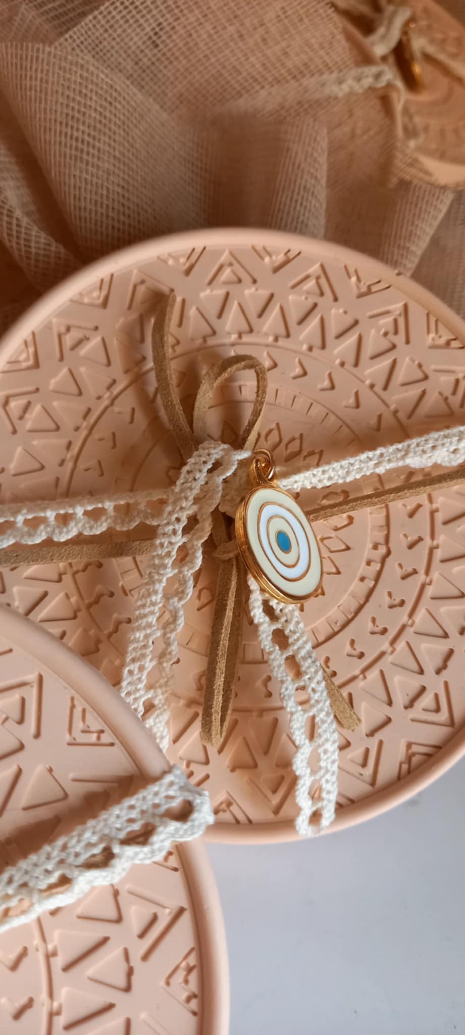 Μπομπονιέρα βάπτισης σουβέρ σε στυλ boho