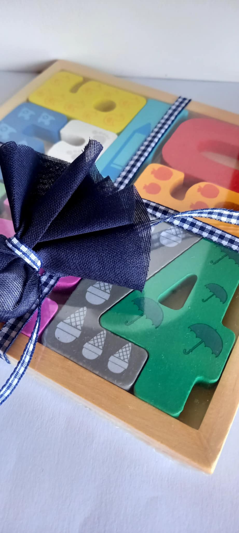 Παιδική μπομπονιέρα βάπτισης ξύλινο παζλ