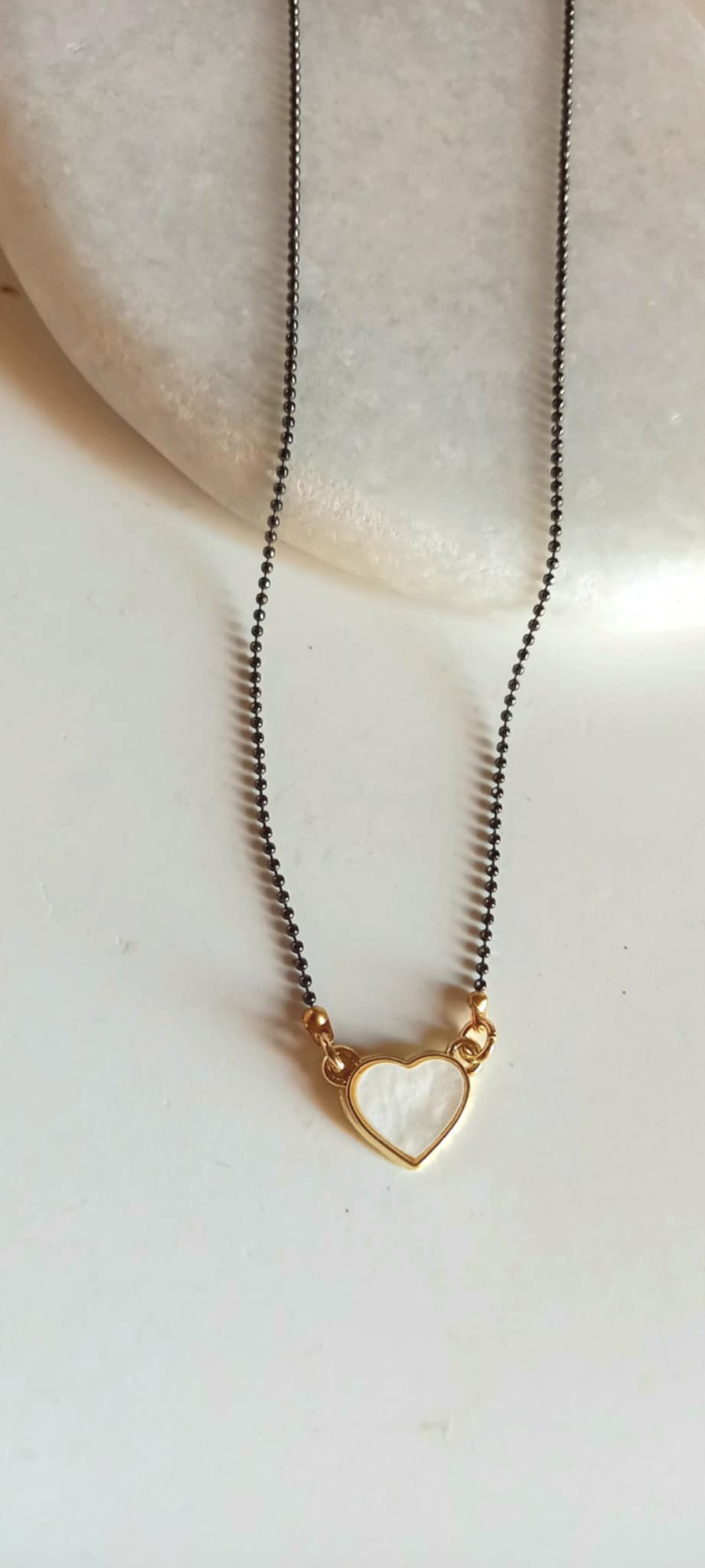 Κολιέ αλυσίδα και μοτίφ καρδιά από φίλντισι