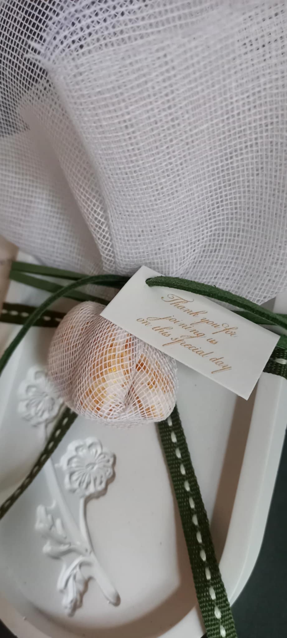 Μπομπονιέρα γάμου πιατάκι με λουλούδι