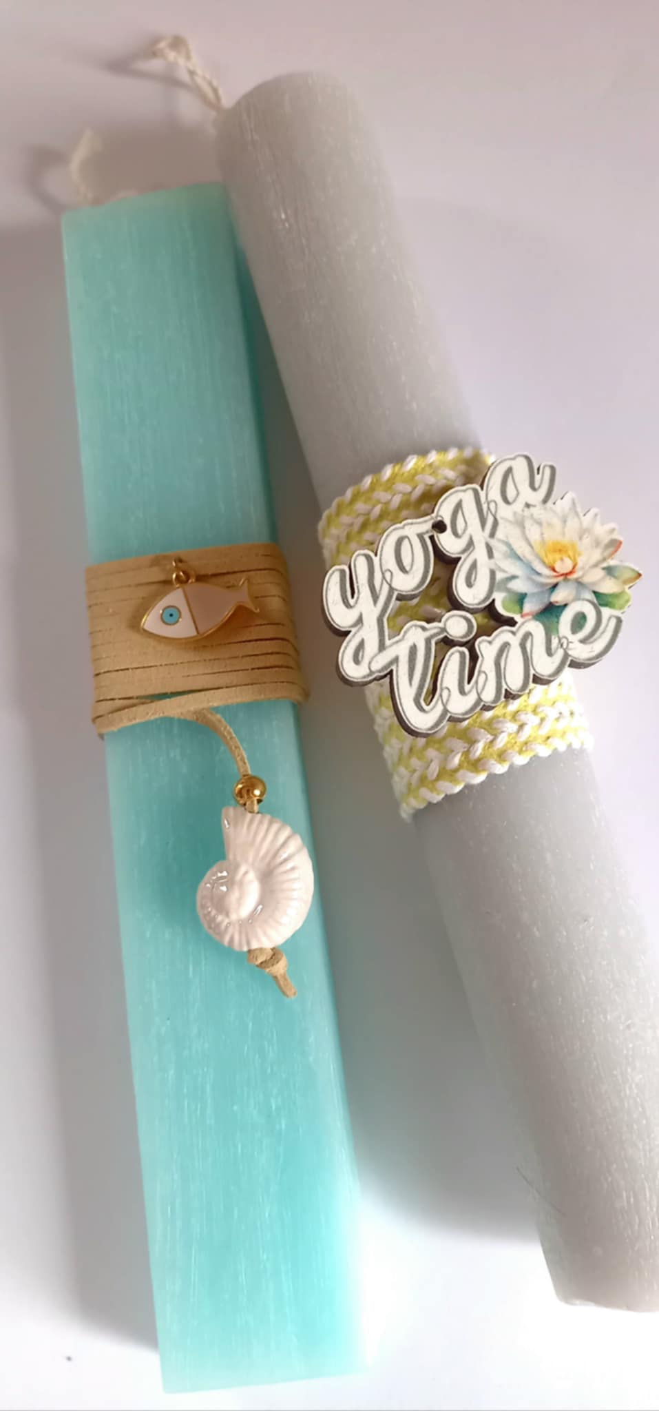 Λαμπάδα με κοχύλι και ψαράκι