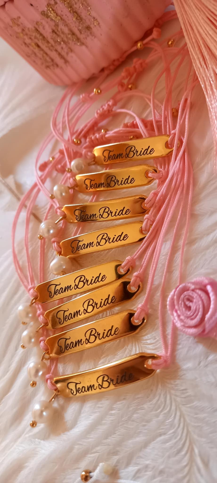 Βραχιόλι team bride για bachelor party με μαργαριτάρι καλλιέργειας