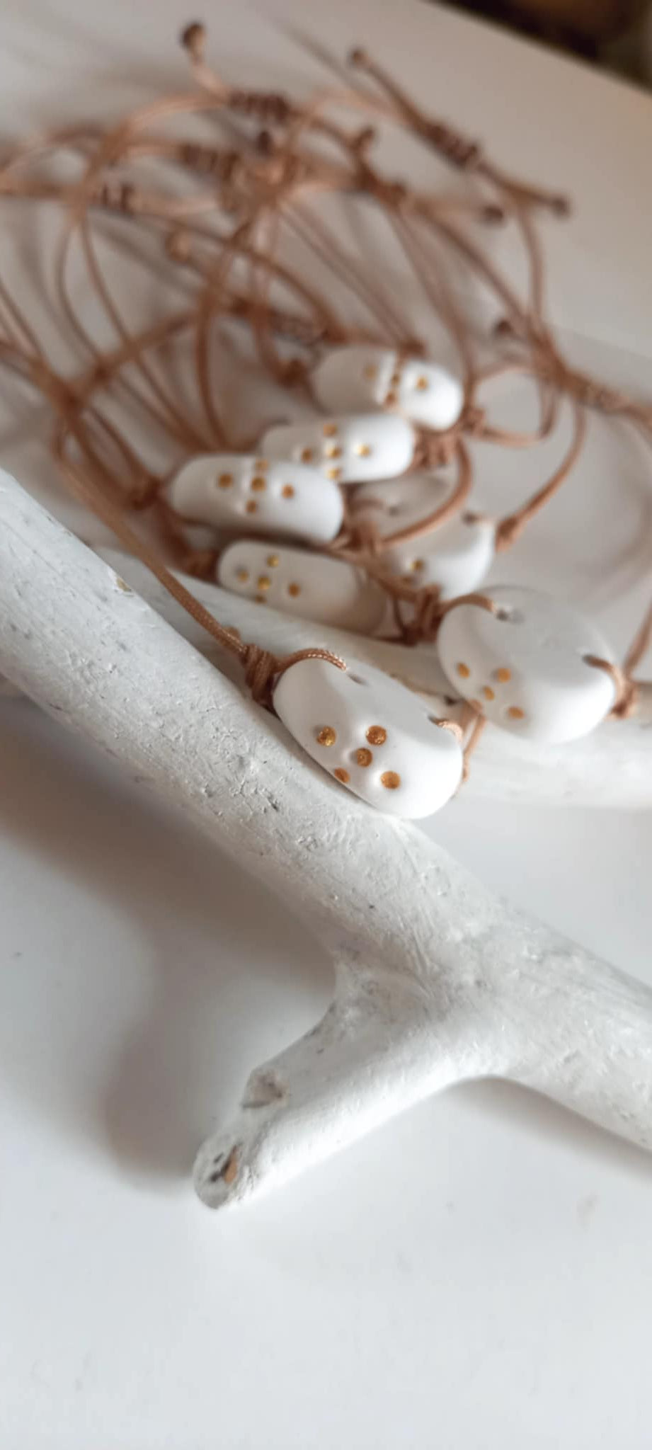 Μαρτυρικό βάπτισης βραχιόλι με υφή πορσελάνης