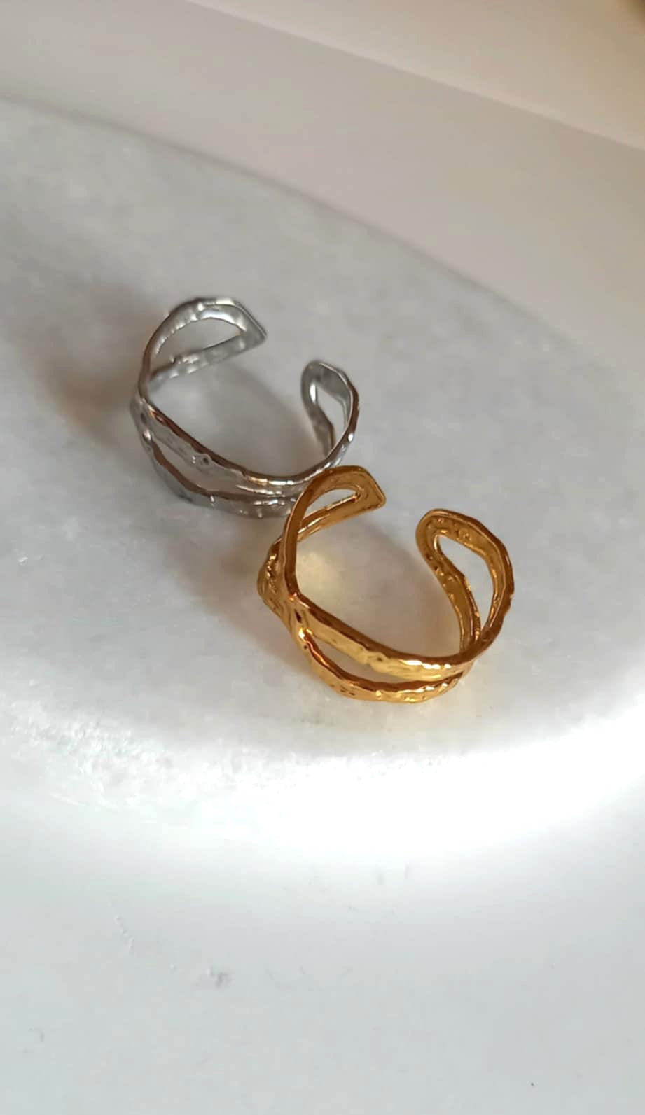 Ατσάλινο δαχτυλίδι σε δύο χρώματα