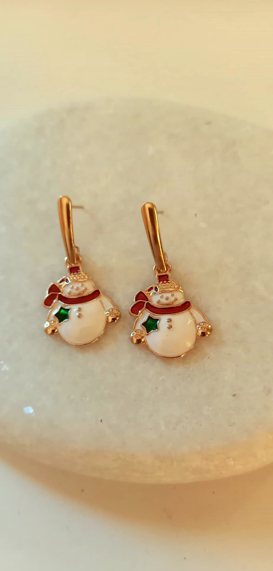 Σκουλαρίκια με μοτίφ χιονάνθρωπο