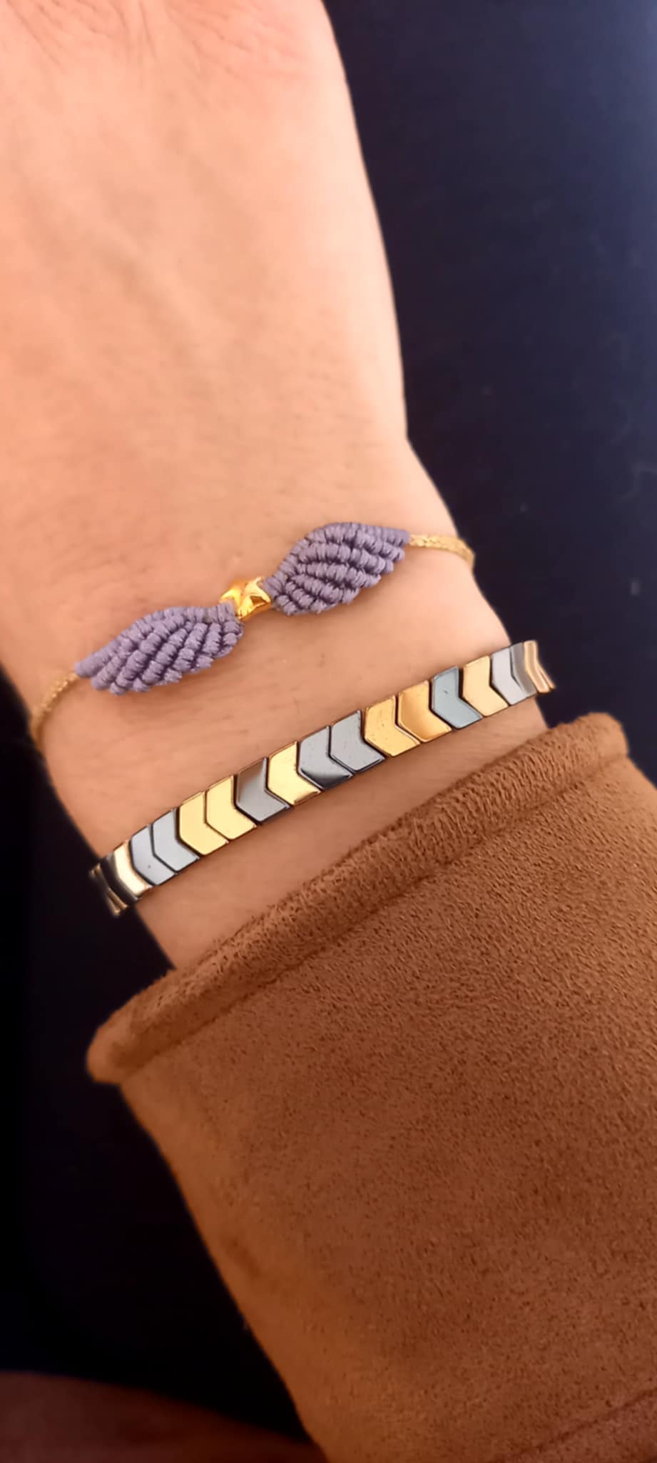 Βραχιόλι με φτερά αγγέλου και αστέρι