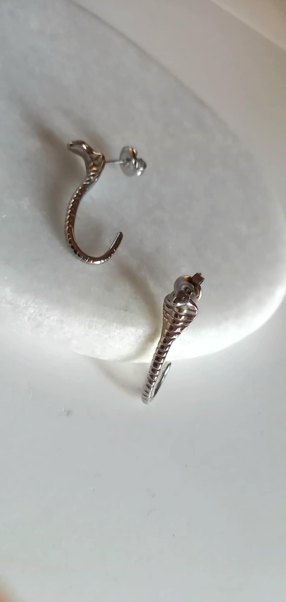 Σκουλαρίκια από ατσάλι με σχέδιο φίδι