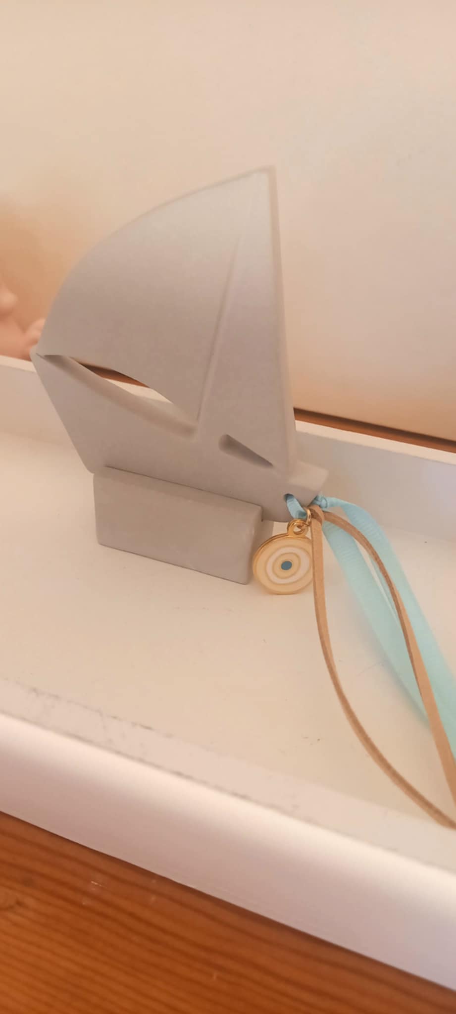 Μπομπονιέρα βάπτισης κεραμικό καράβι με μάτι