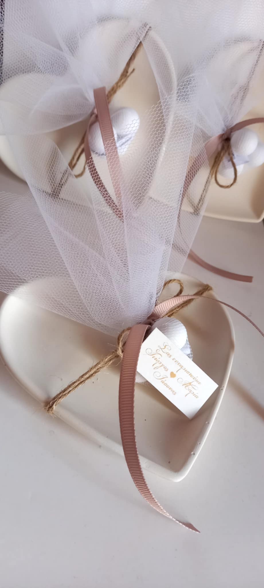 Μπομπονιέρα γάμου - βάπτισης κεραμική καρδιά