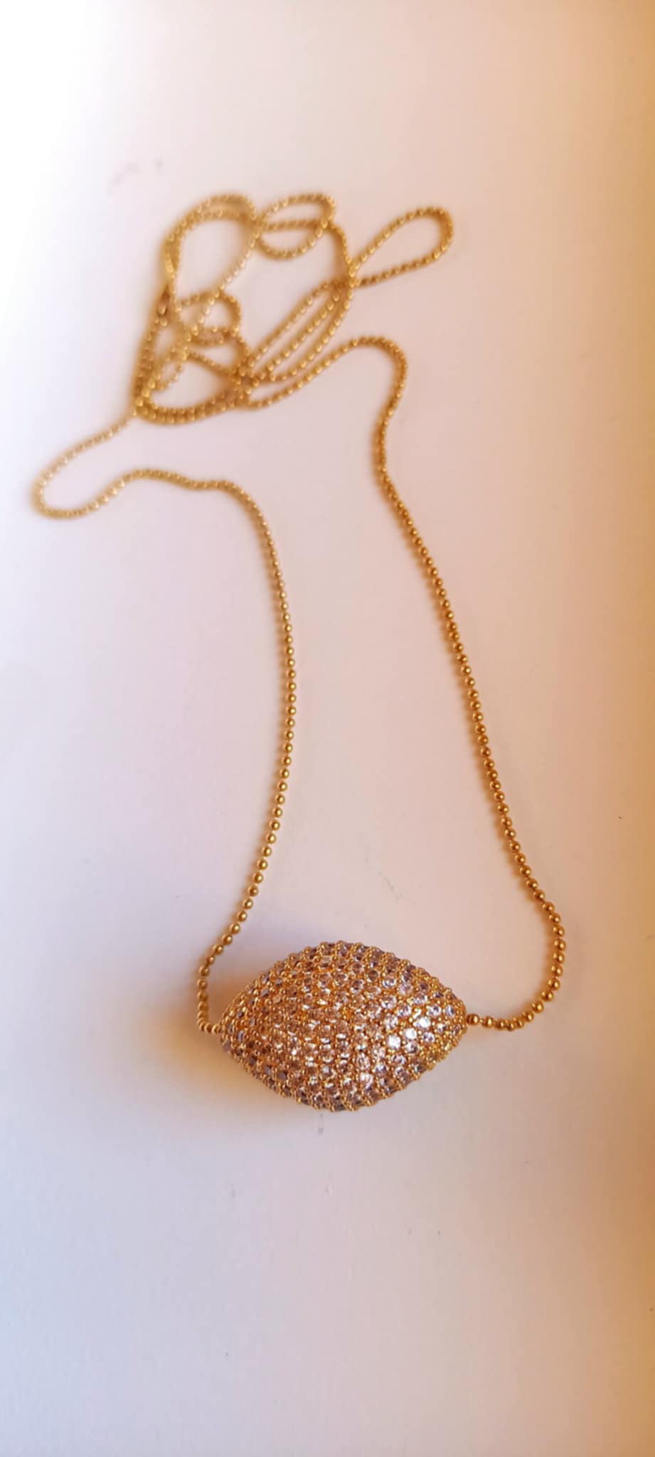 Κολιέ με ατσάλινη αλυσίδα και μοτίφ με ζιργκόν