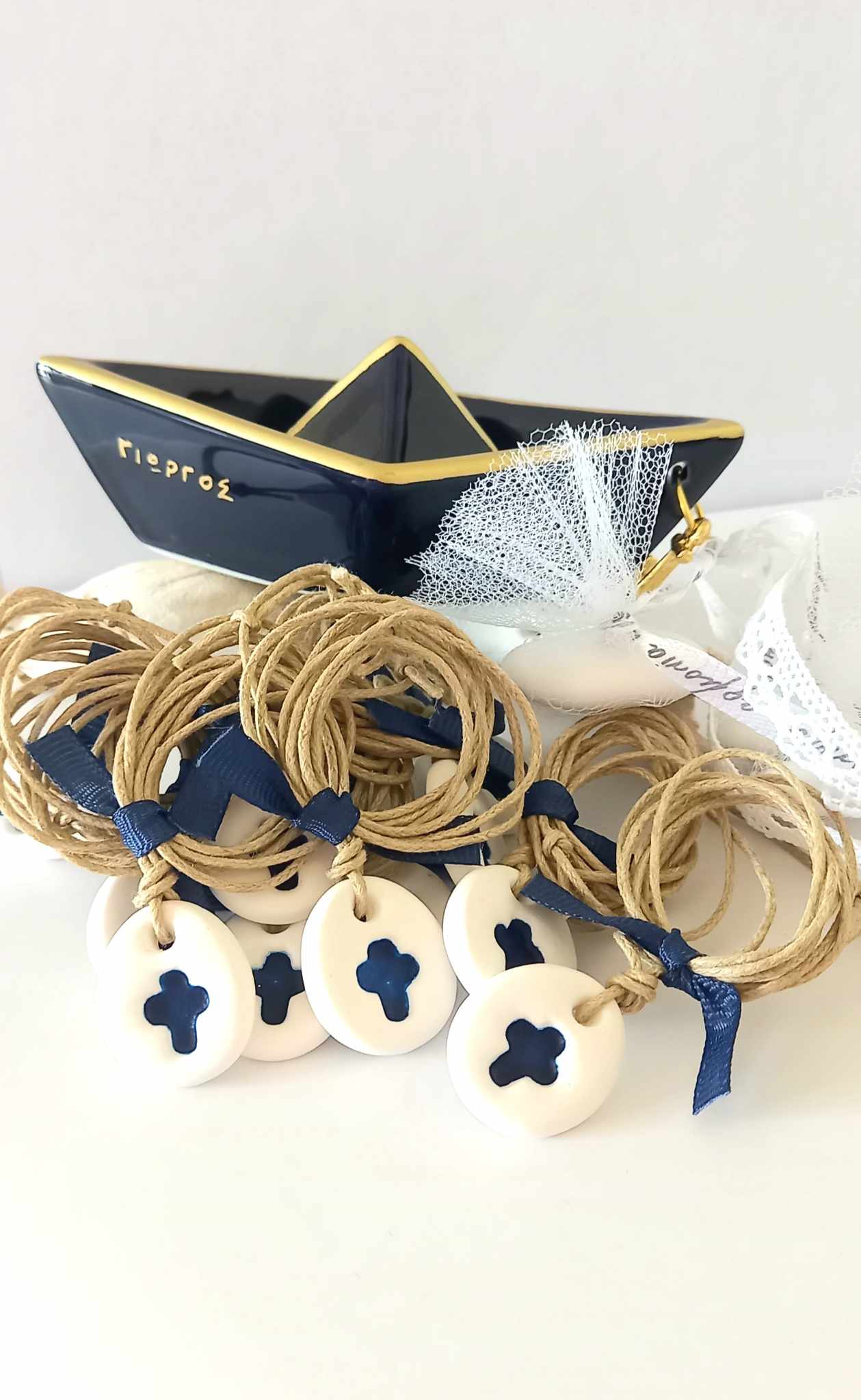 Μαρτυρικό βάπτισης σταυρός με υφή πορσελάνης