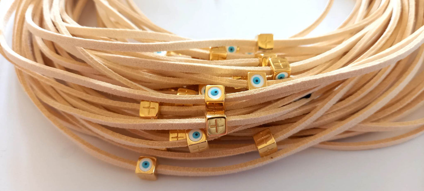 Μαρτυρικό βάπτισης βραχιόλι με καστόρι και επιχρυσωμένο στοιχείο