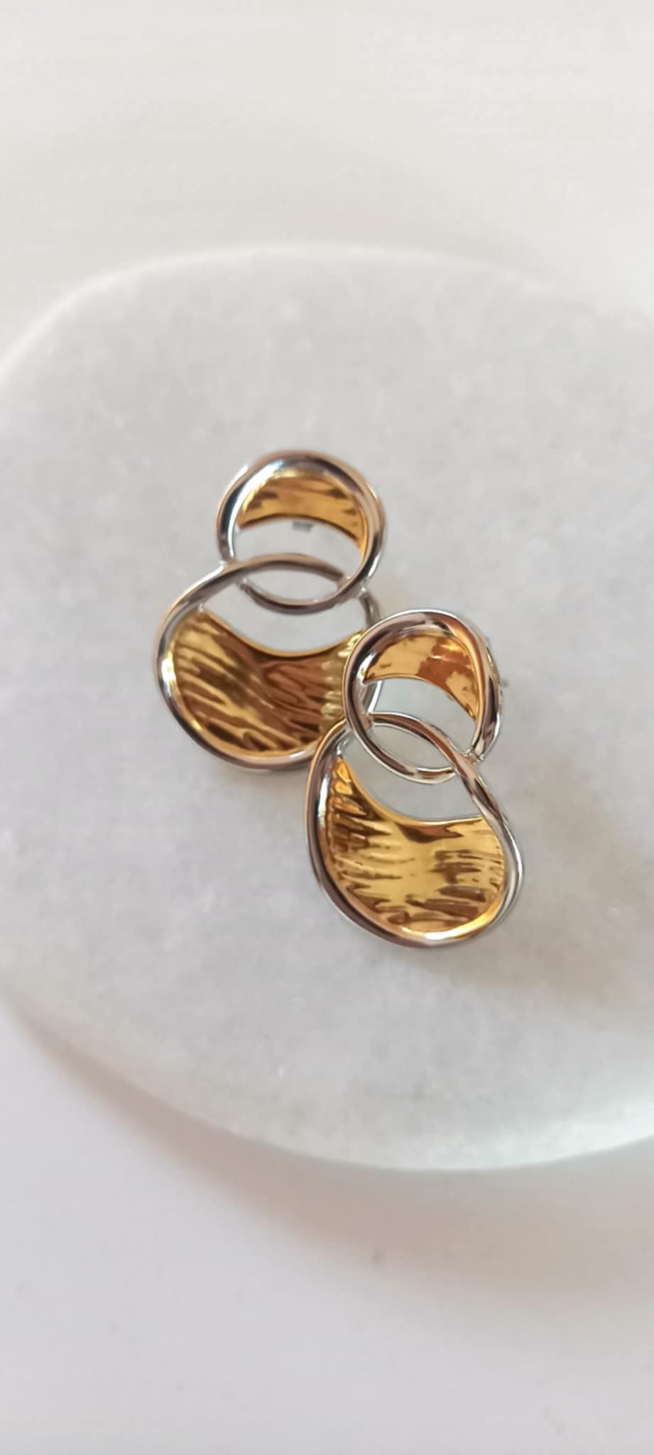 Ατσάλινα σκουλαρίκια σε διχρωμία