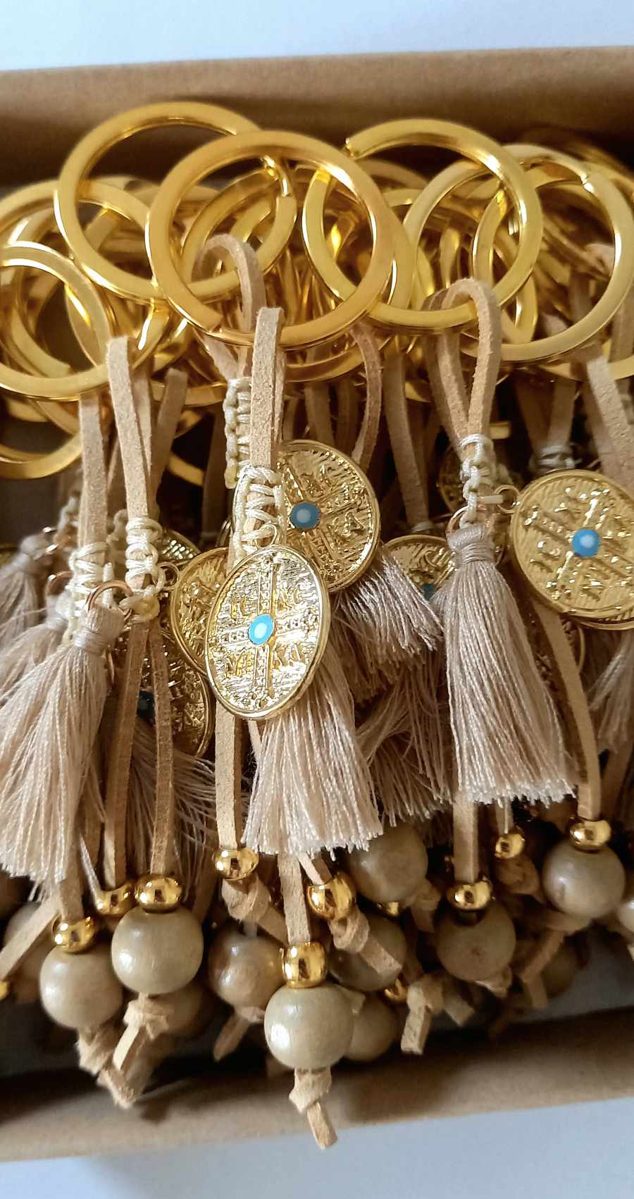 Μαρτυρικό βάπτισης μπρελόκ με κωνσταντινάτο φλουρί και καστόρι