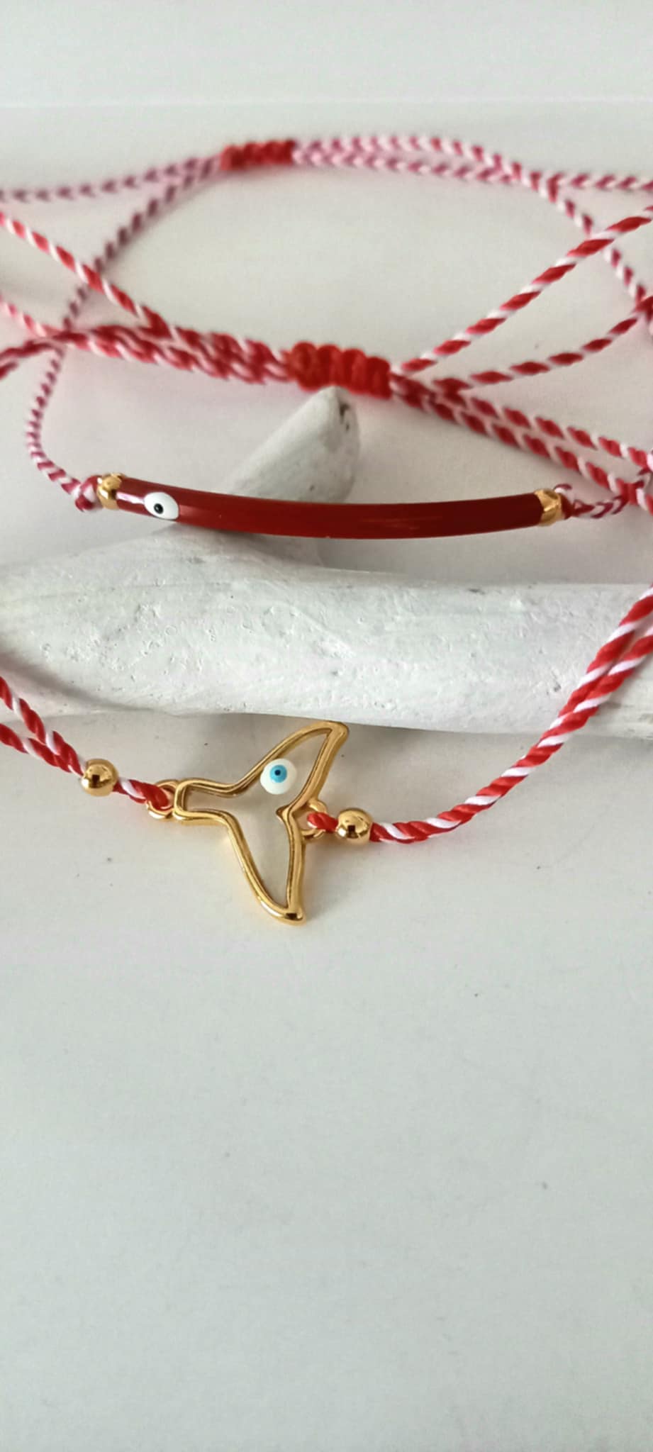 Βραχιόλι μαρτάκι με μπάρα με σμάλτο και μάτι