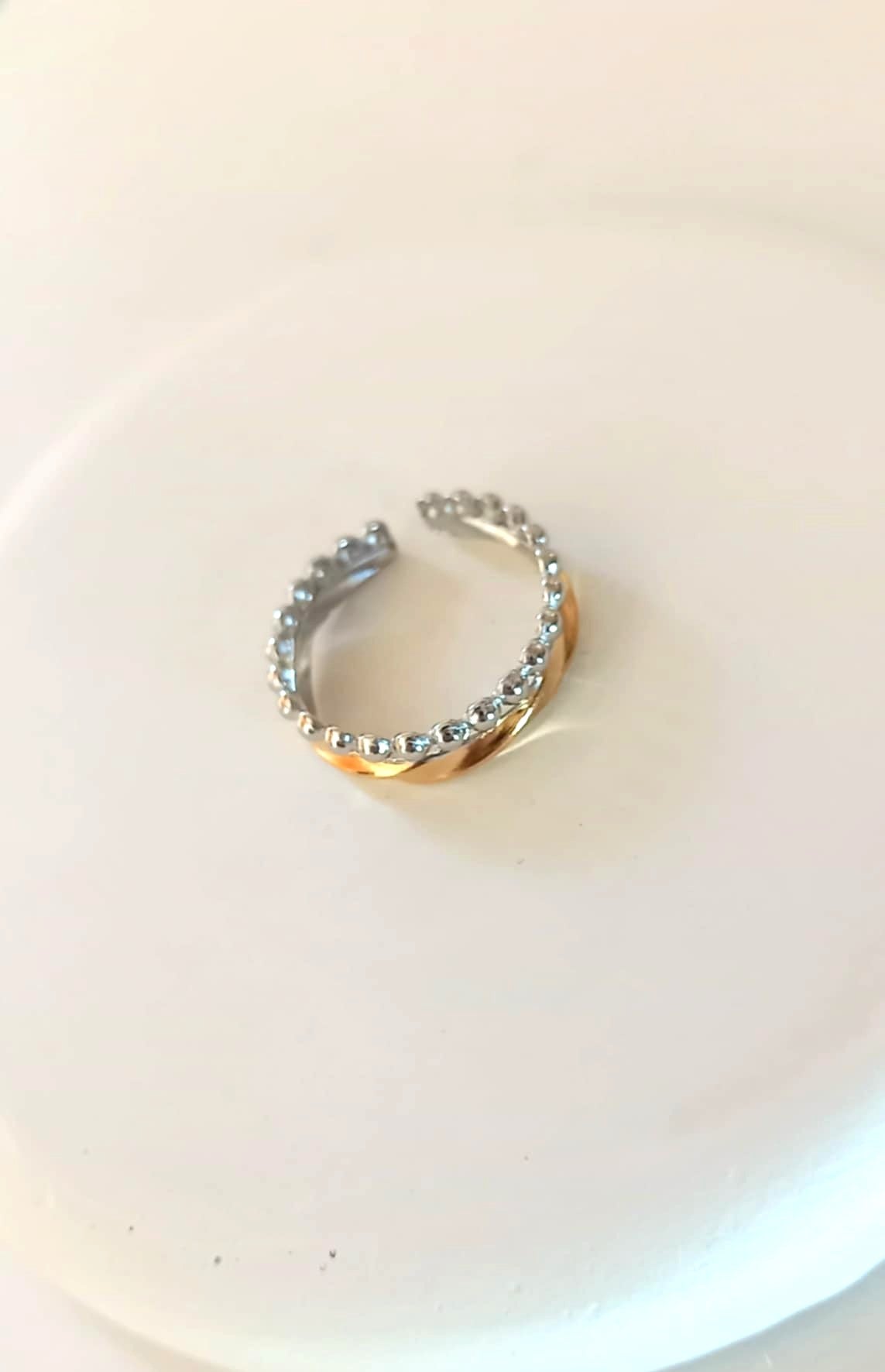 Δαχτυλίδι από ατσάλι με διχρωμία