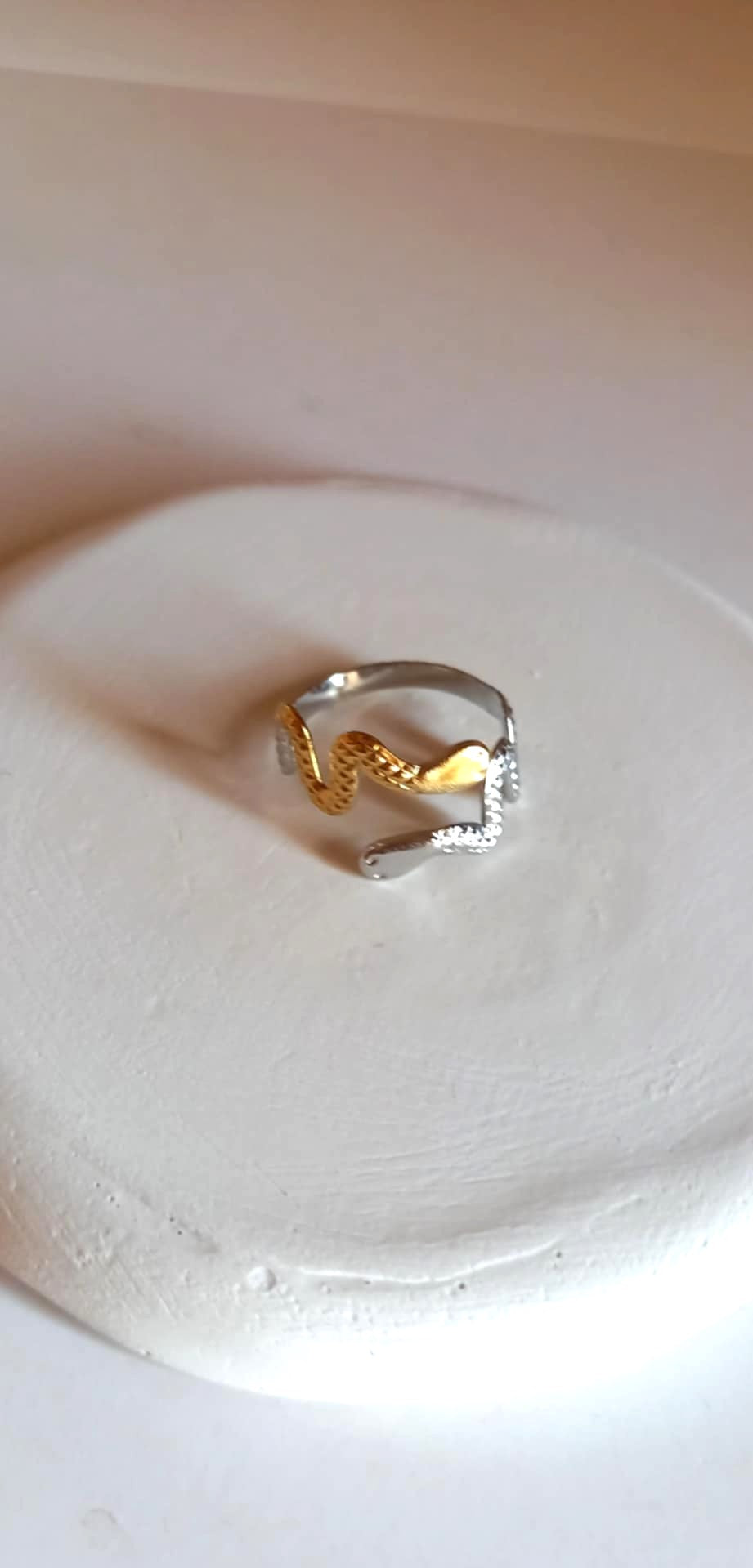 Ατσάλινο δαχτυλίδι σε σχήμα "φίδι"