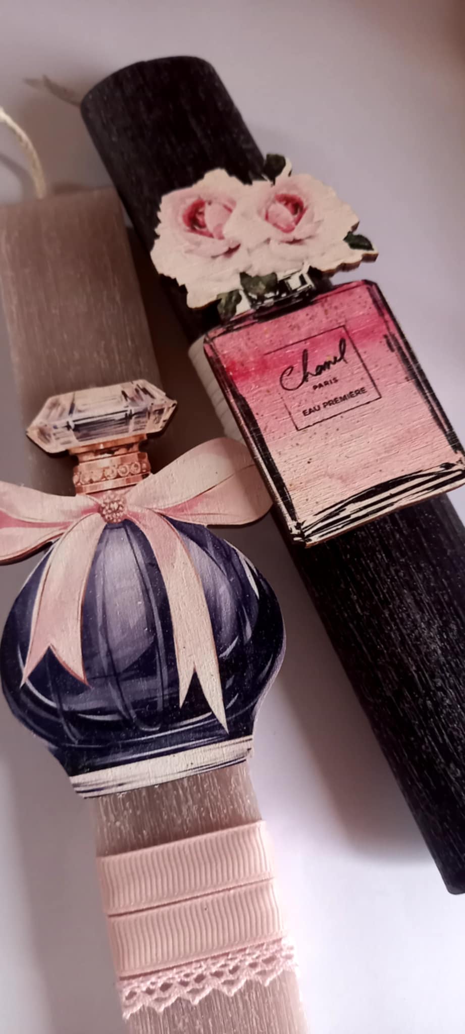 Χειροποίητη λαμπάδα με vintage διάθεση