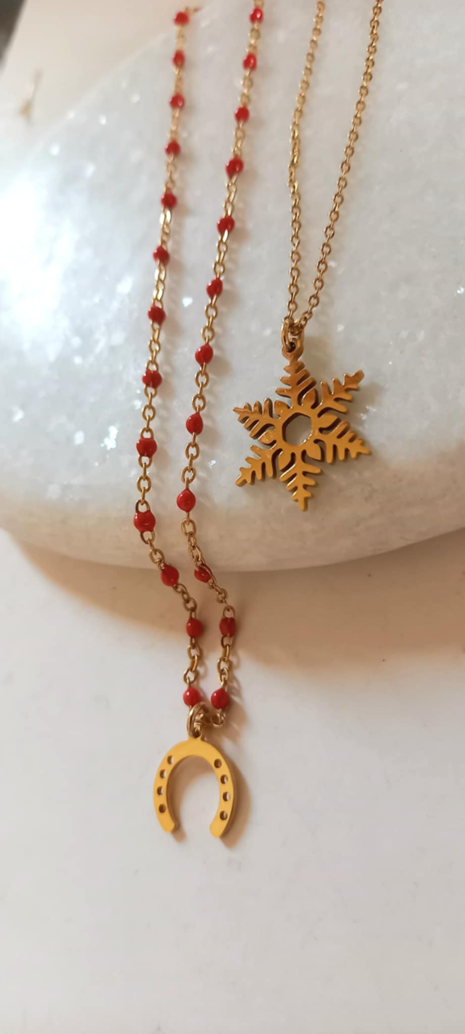 Κολιέ ροζάριο με μοτίφ πέταλο