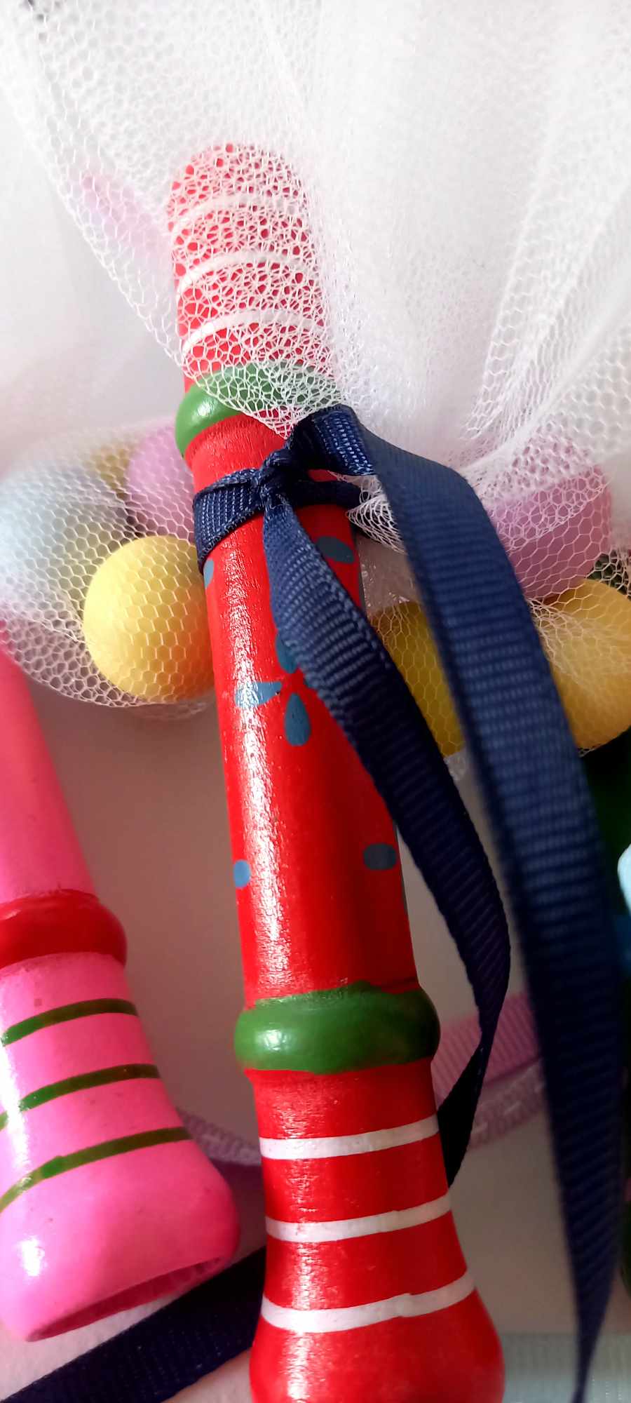 Παιδική μπομπονιέρα βάπτισης ξύλινη φλογέρα