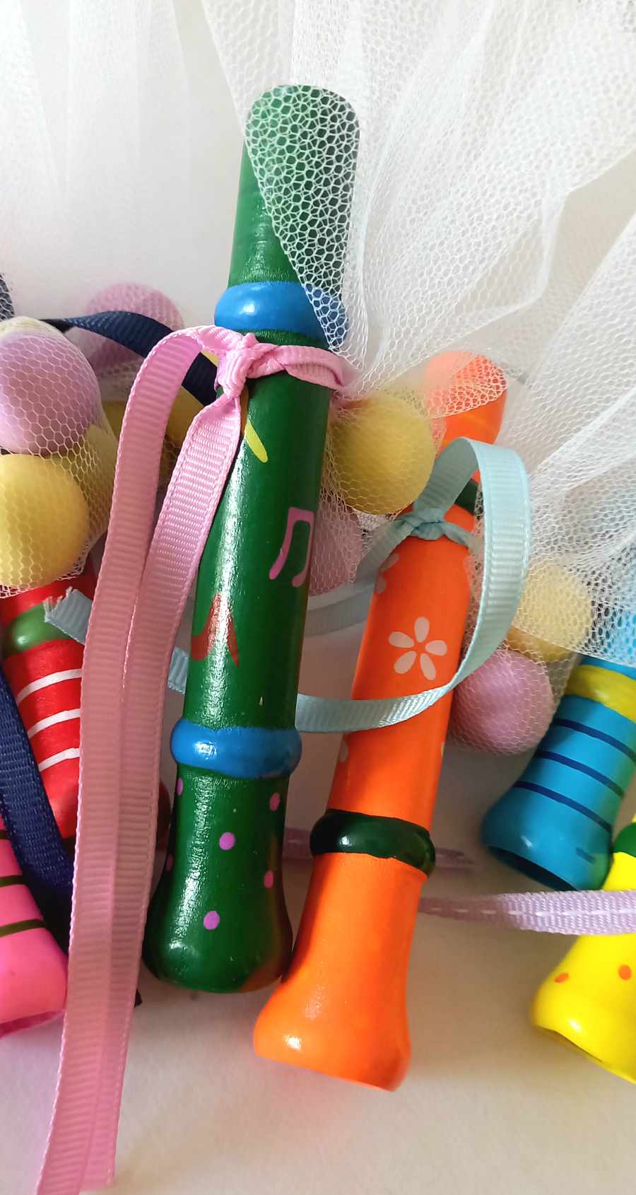 Παιδική μπομπονιέρα βάπτισης ξύλινη φλογέρα