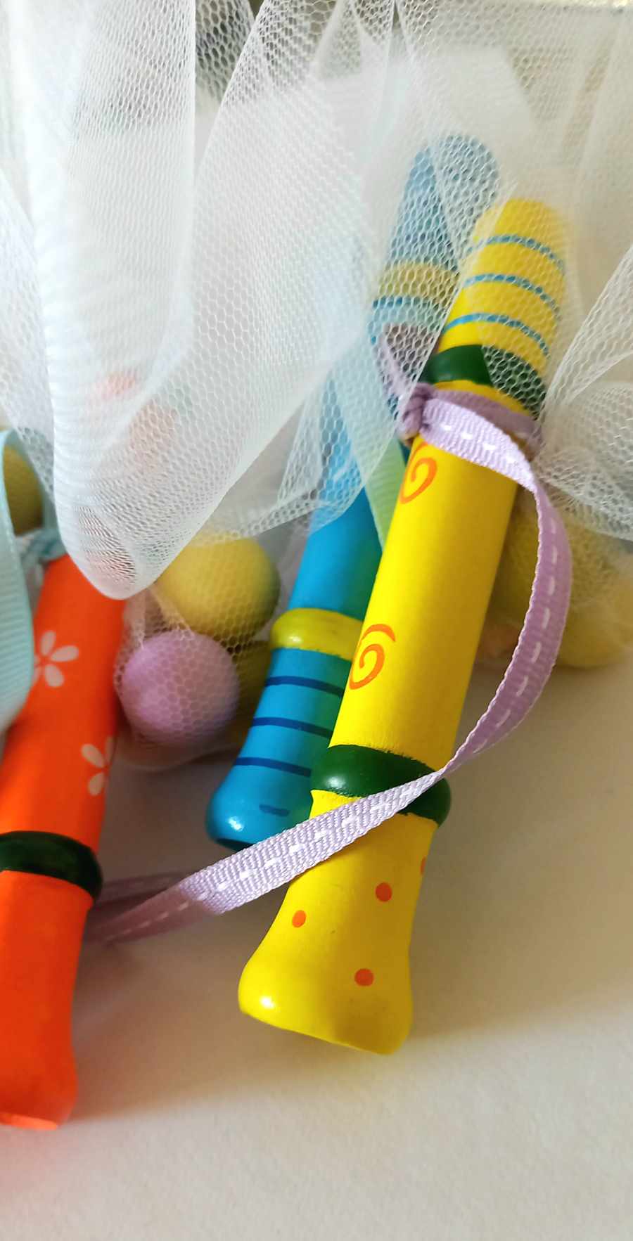 Παιδική μπομπονιέρα βάπτισης ξύλινη φλογέρα