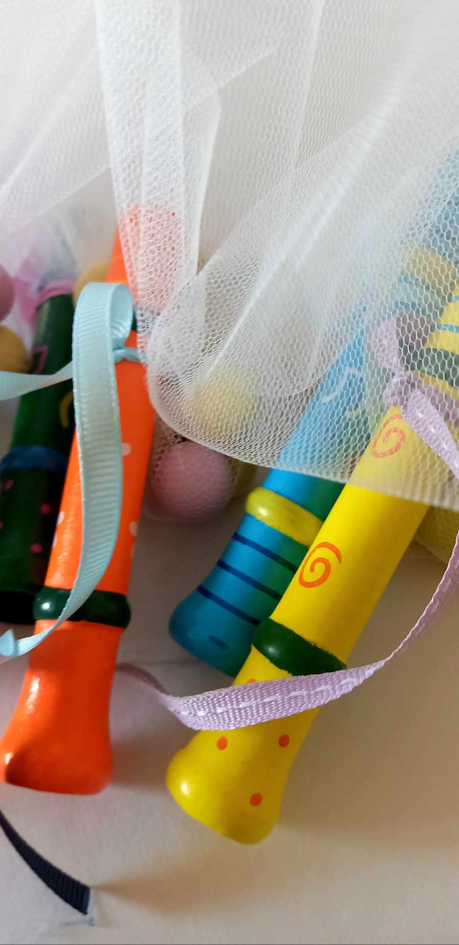 Παιδική μπομπονιέρα βάπτισης ξύλινη φλογέρα