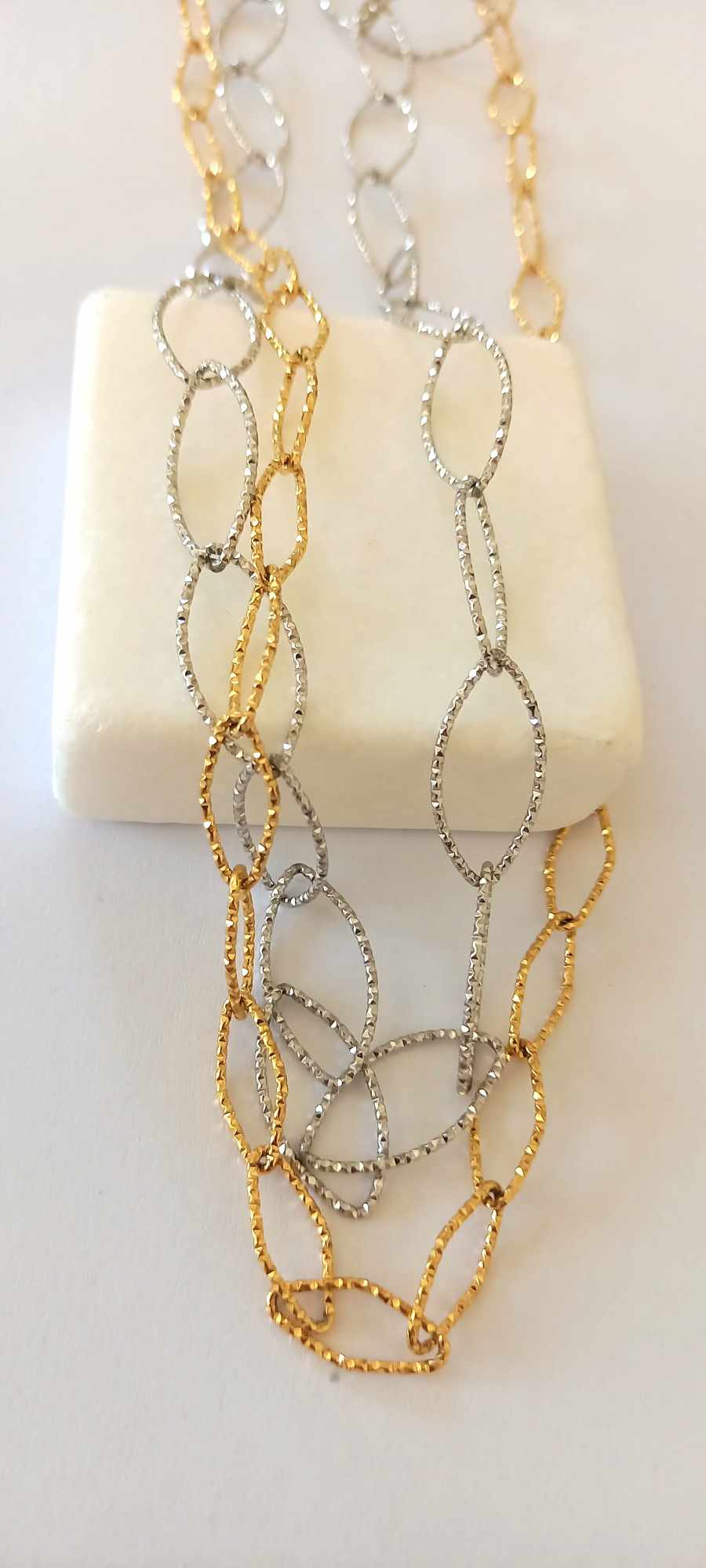 Κολιέ - αλυσίδα από ατσάλι με λαμπερό φινίρισμα