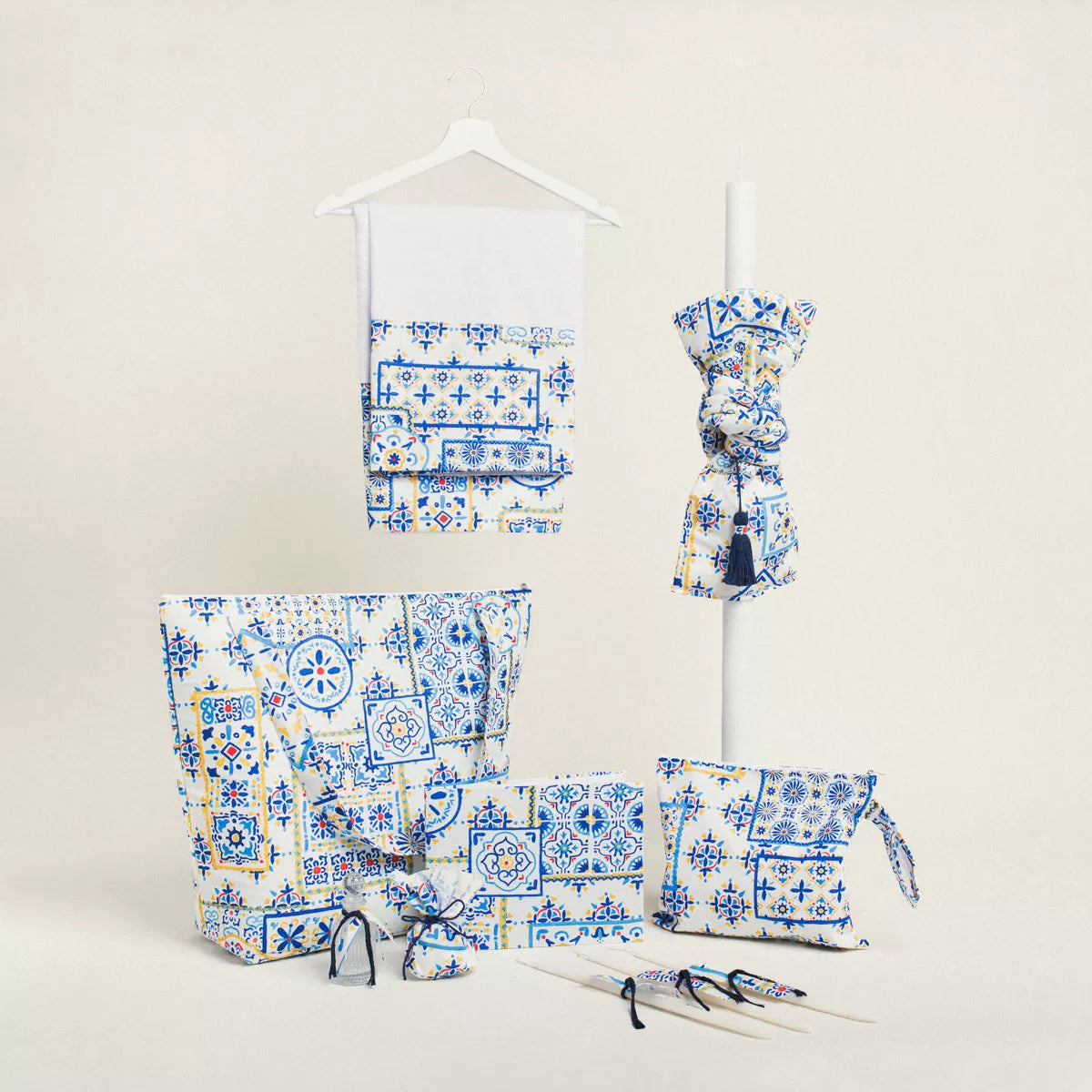 Σετ βάπτισης μπλε boho