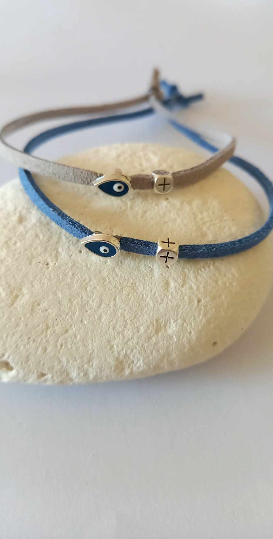 Μαρτυρικό βάπτισης βραχιόλι με καστόρι, μάτι και σταυρό