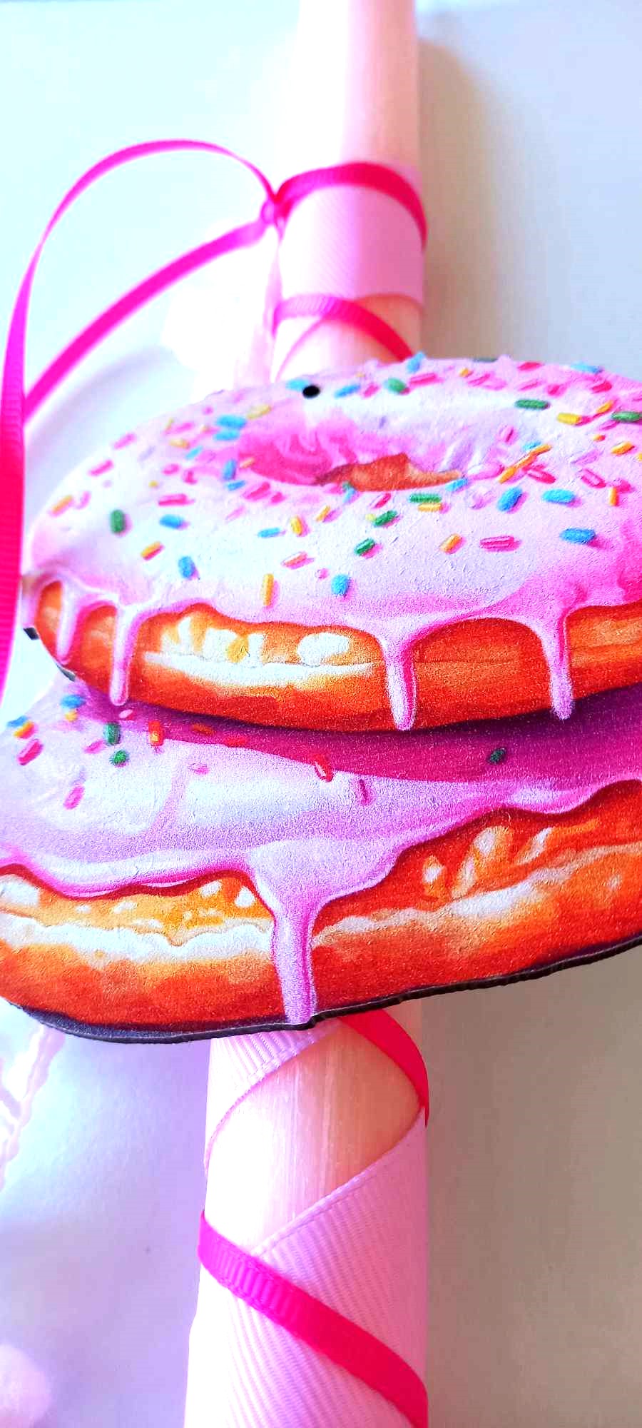 Χειροποίητη λαμπάδα με donut