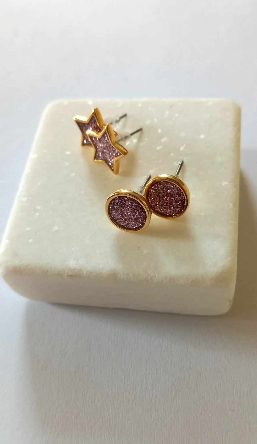 Σκουλαρίκια με glitter σμάλτο