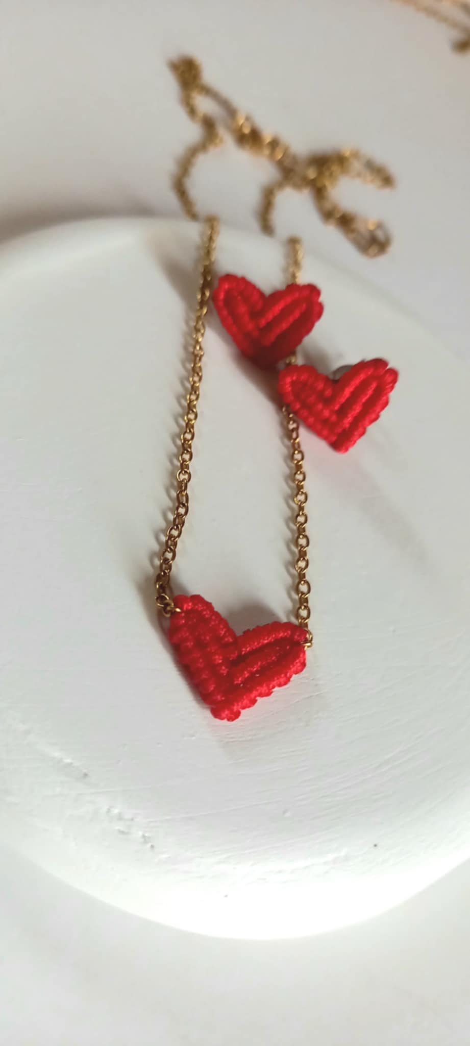 Κολιέ με μακραμέ καρδιά