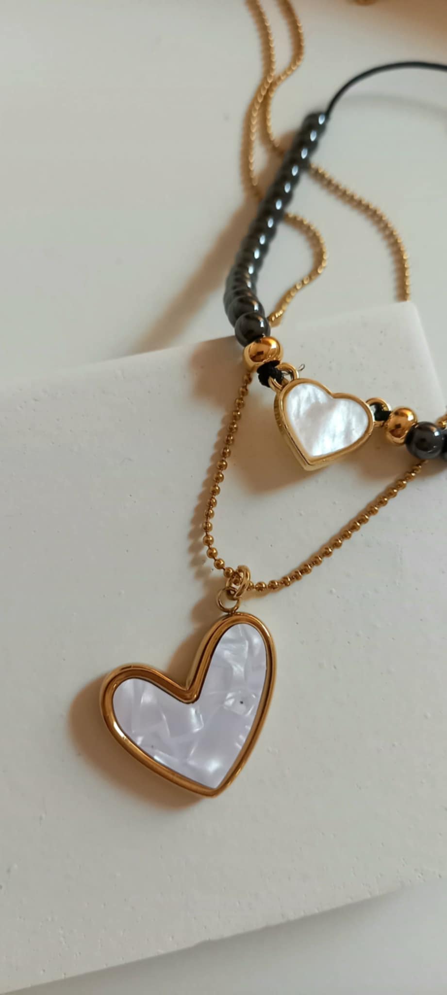 Ατσάλινο κολιέ με καρδιά από φίλντισι