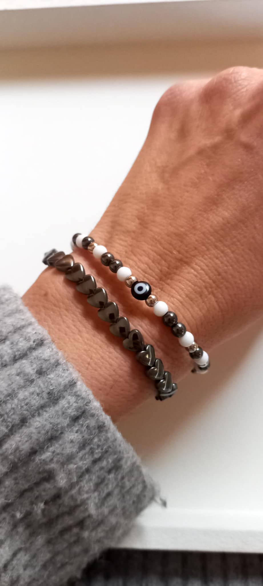 Βραχιόλι με πέτρες, αιματίτες και μάτι