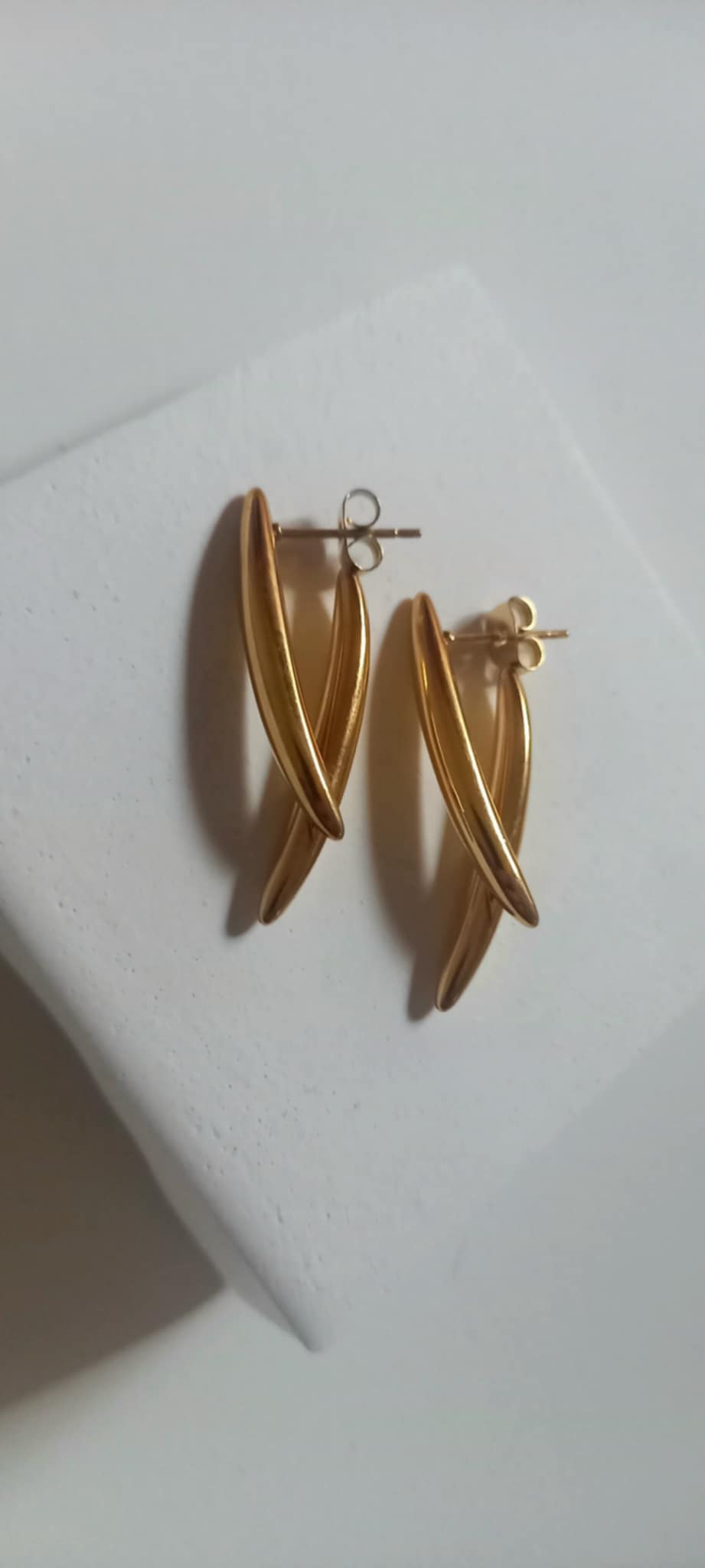 Σκουλαρίκια από ατσάλι με ear jacket