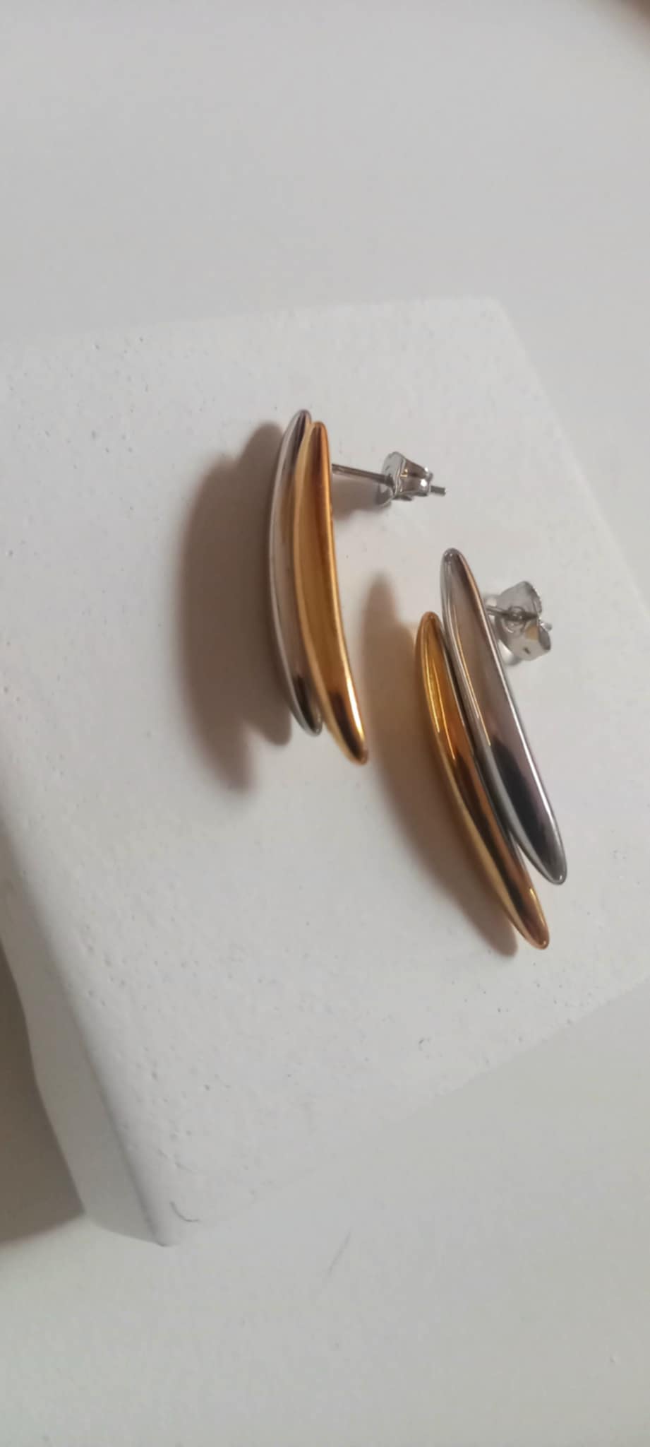 Σκουλαρίκια δίχρωμα από ατσάλι