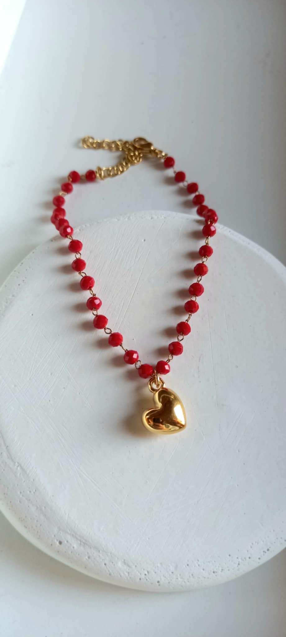 Βραχιόλι - ροζάριο με μοτίφ καρδιά