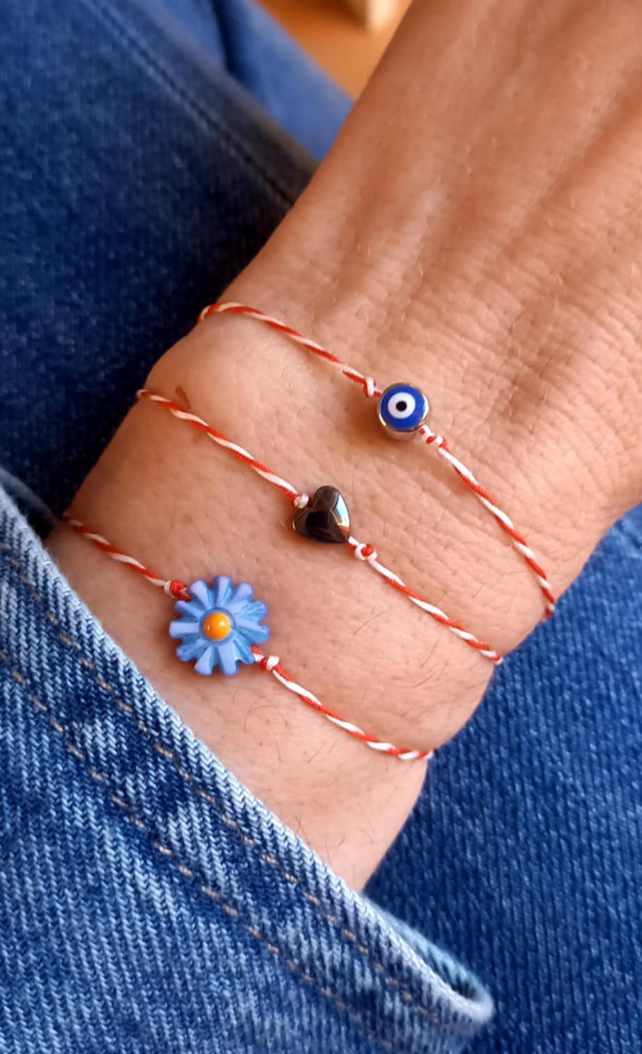 Βραχιόλι μαρτάκι με καρδιά αιματίτη