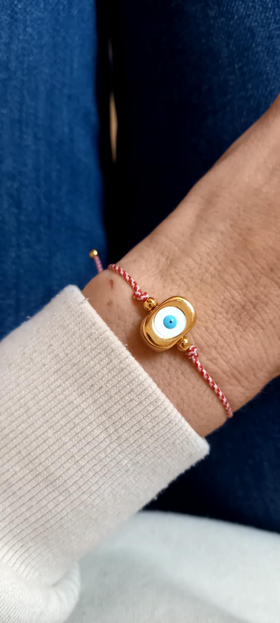 Βραχιόλι μαρτάκι με επιχρυσωμένο μάτι